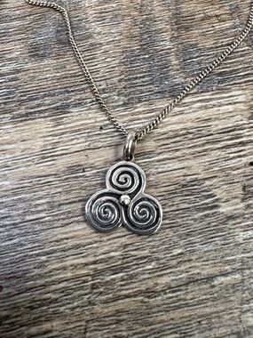 Sterling Silver Celtic Triskele Spiral Pendant Necklace | 925 Chain